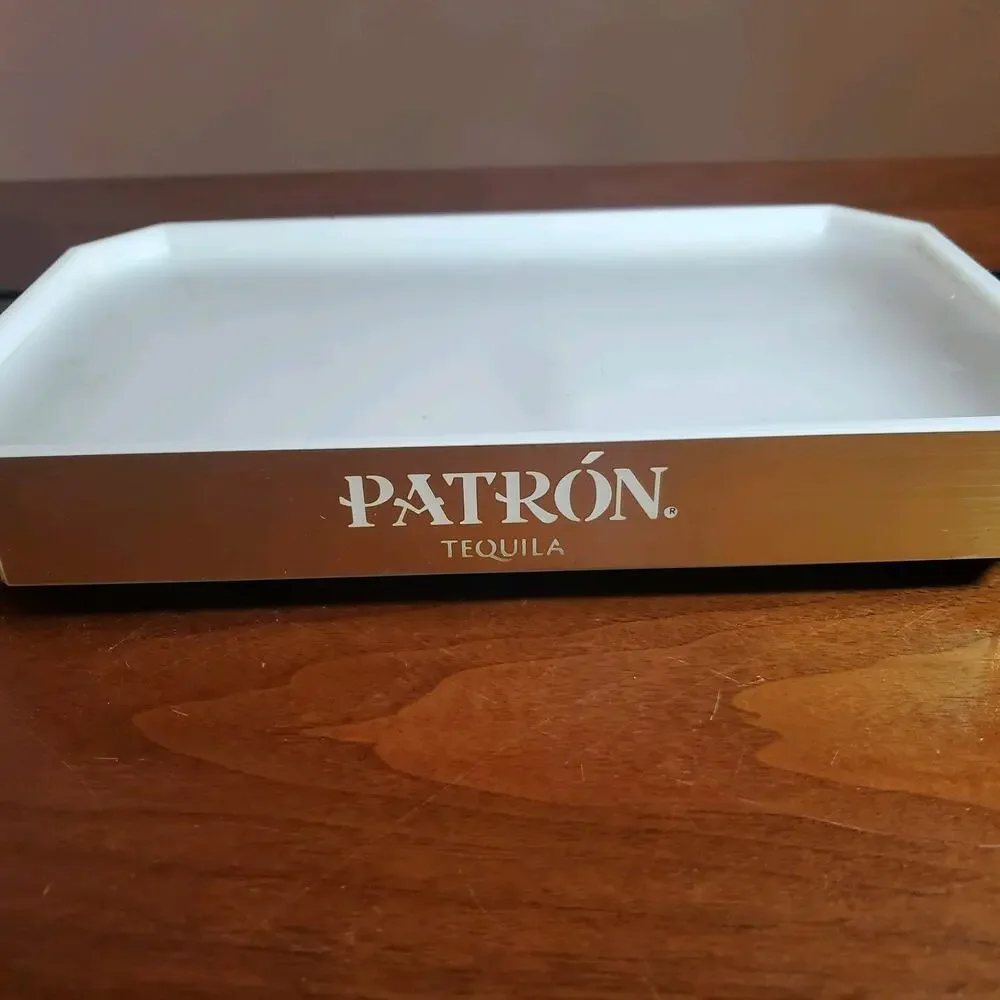 Patron LED Light Up Tray Gold Trim Bar Serving VIP Bottle Service Board